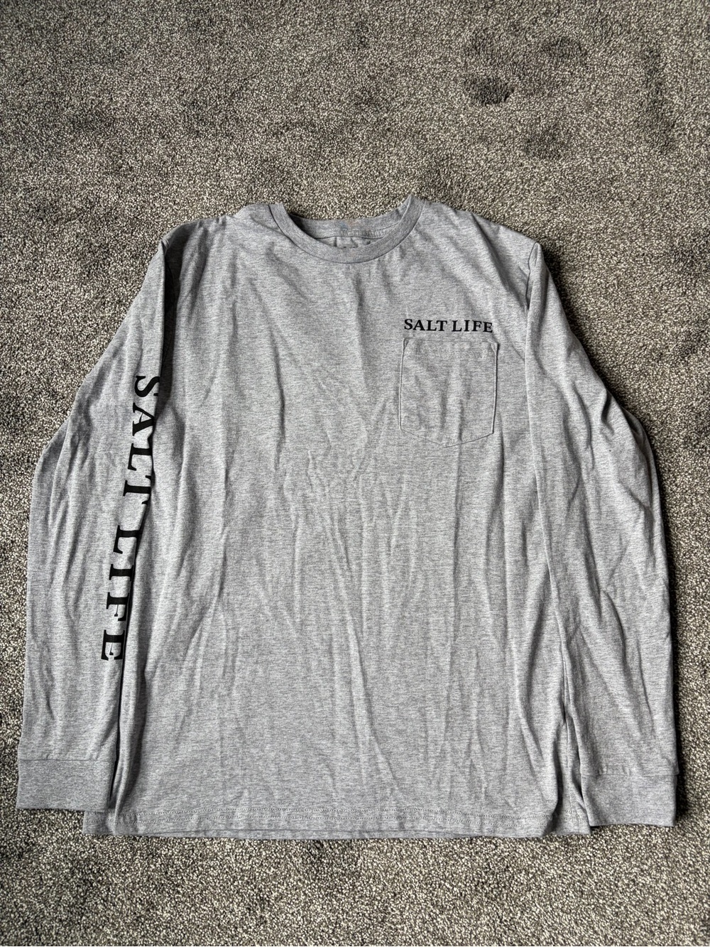 Salt Life Men's Long Sleeve Pocket Tee - Gray large